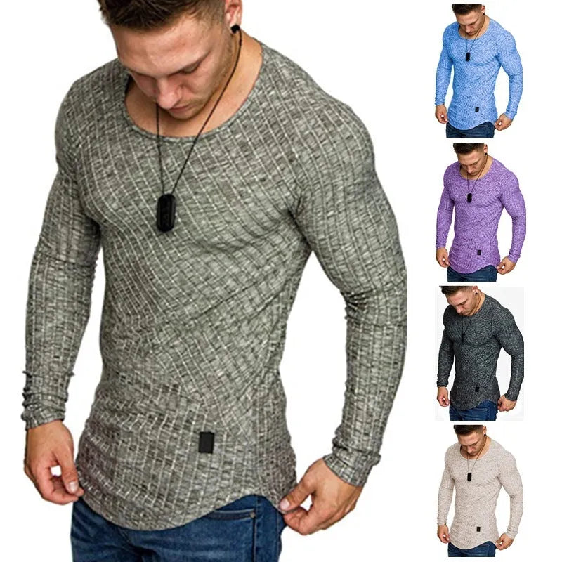 European And American Leather Label Round Collar And Long Sleeves - Bellarte Enchanté European And American Leather Label Round Collar And Long Sleeves